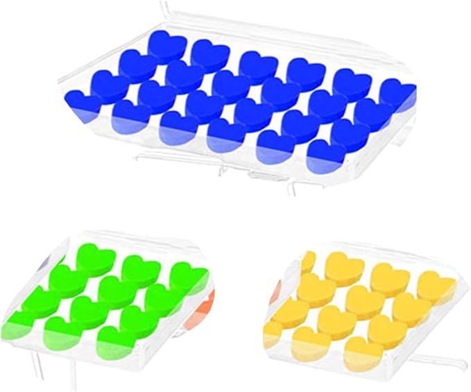 Ultra-Soft Noise Cancelling Sleeping Ear Plugs - Moldable Silicone，Wear Comfortable Noise Repairing Ear Plugs,Reusable,for Adults, Kids and Swimming (Color 1, Heart-Shaped)