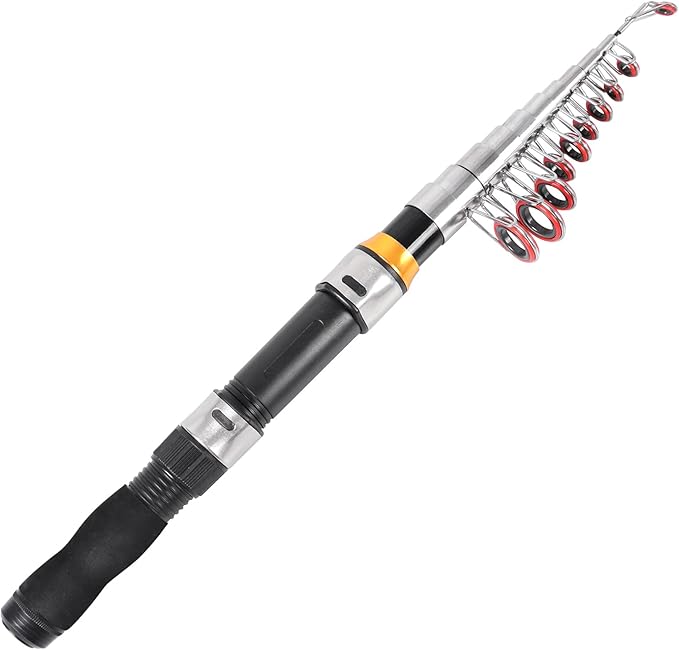 Telescopic Collapsible Extendable Fishing Rod for Saltwater and Freshwater, Lightweight and Compact Design