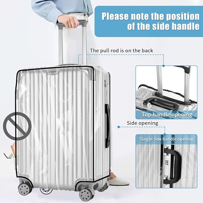 Yotako Clear PVC Suitcase Cover Protectors 28 Inch Luggage Cover for Wheeled Suitcase 28''
