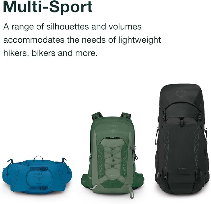 Osprey Talon 26L Men's Lightweight Hiking Backpack with Hipbelt, Scoria Blue/Night Shift