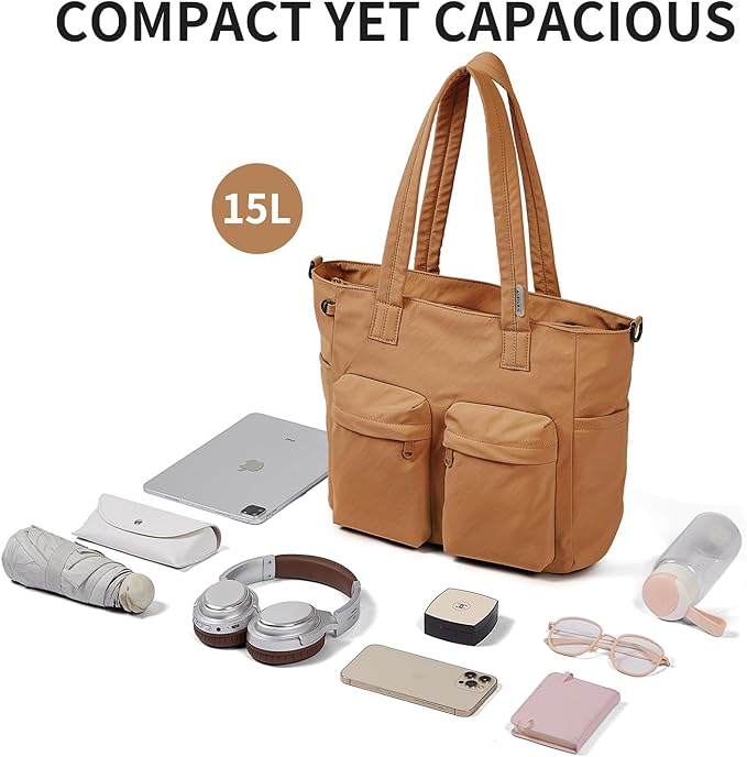 aji Tote Bag for women work, Water-Resistant Tote Bag with Multi Pockets,for Work/Travel/College/Daily