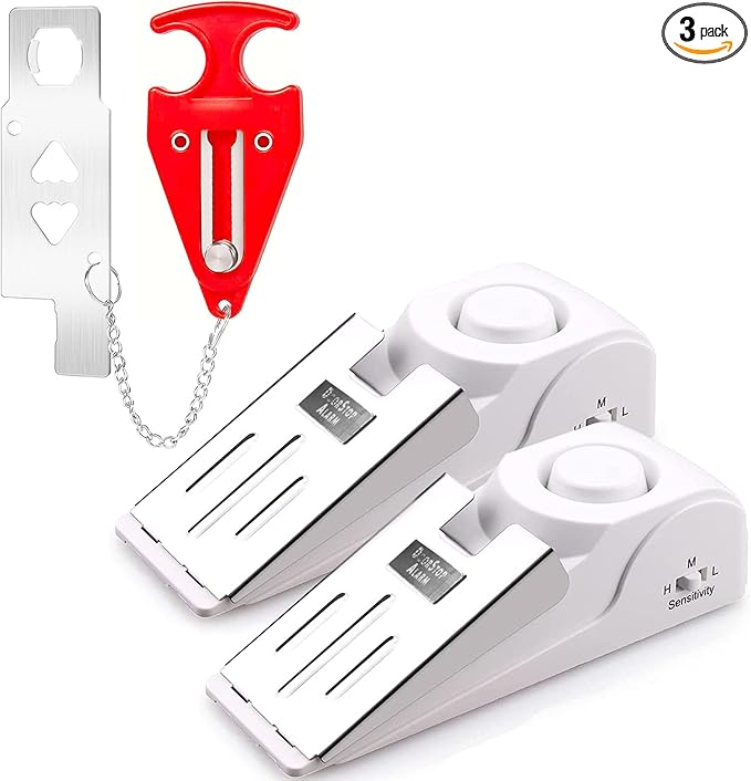 KERUI Upgraded Door Stop Alarm with Portable Door Lock 120 dB Travel Door Stopper Door Wedge Alarm with 3 Levels Sensitivity for Hotel, Home, Apartment