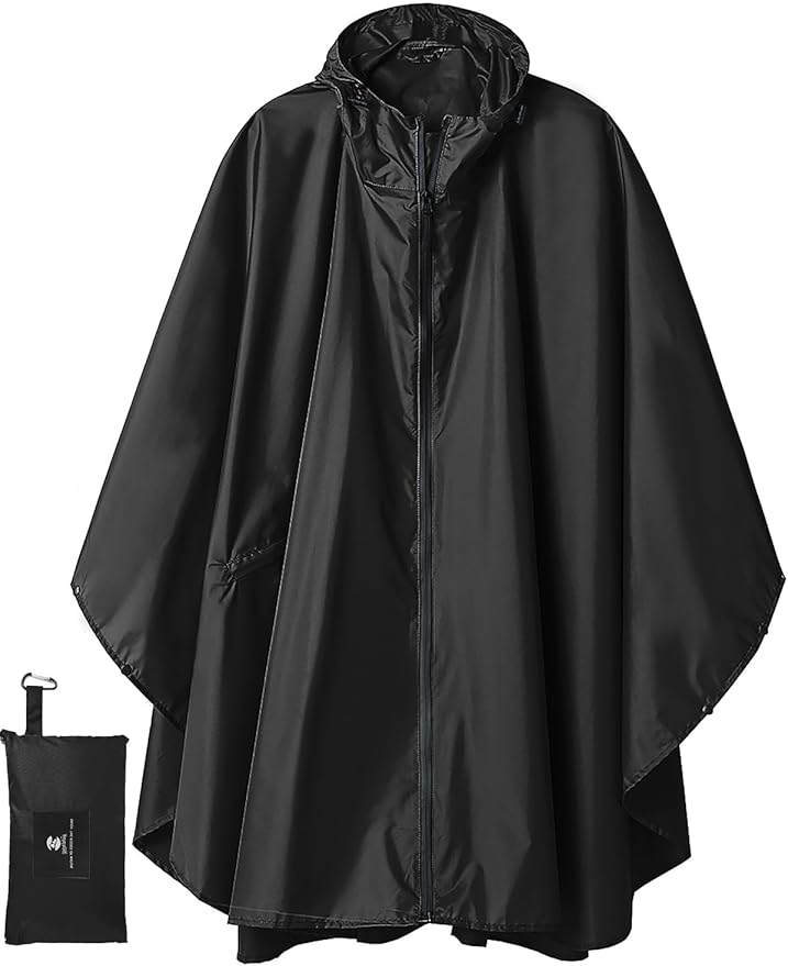 SaphiRose Unisex Rain Poncho Raincoat Hooded for Adults Women with Pockets