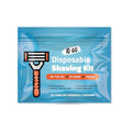 Shaving Kit with Razor, Shaving Cream, Washcloth & Aftershave Wipe – Men’s Travel Shave Set for Hotels, Shelters & Outreach – Disposable Grooming Pack (Blue) (1)