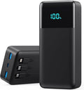 Portable Charger 50,800mAh Power Bank, 25W PD QC 4.0 Fast Charging Portable Phone Charger with Built-in Cables,LCD Display USB C Battery Pack Compatible with iPhone 16/15/14,Android Samsung