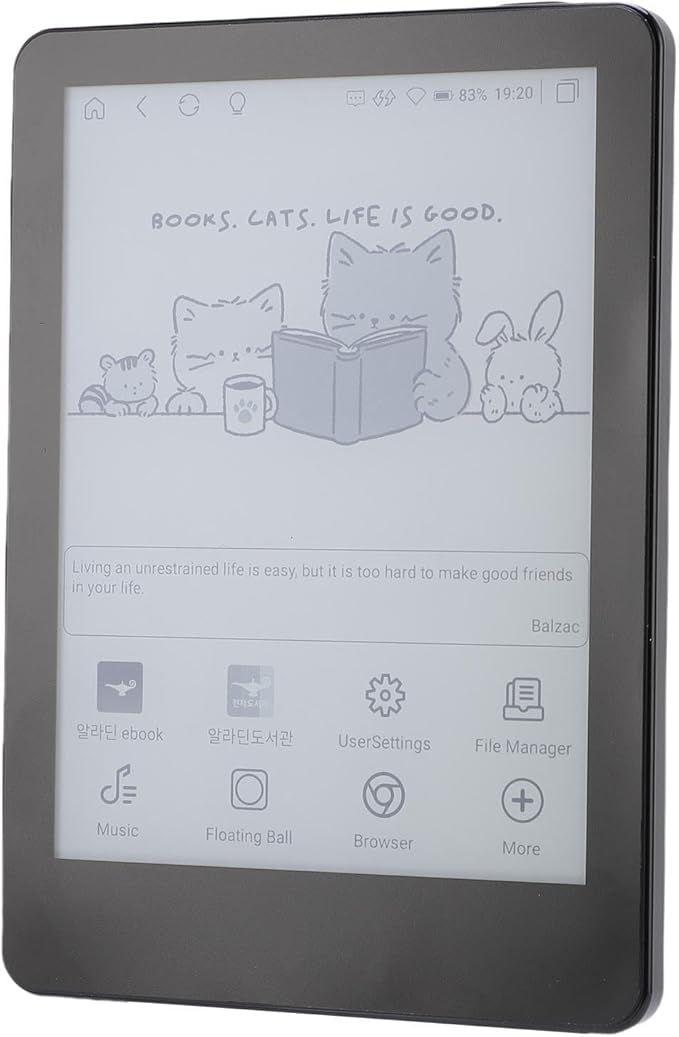 Yoidesu Electronic Book Reader, E Book Reader 6 Inch for Home (Black)