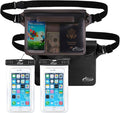 AiRunTech Waterproof Fanny Pack,Waterproof Phone Pouch for iPhone 15 14 13 12 11 Pro Max,IPX8 Waterproof Dry Bag for Snorkeling Beach Cruise Kayaking Pool Swimming(Two Phone Cases+Two Waist Bags Set)