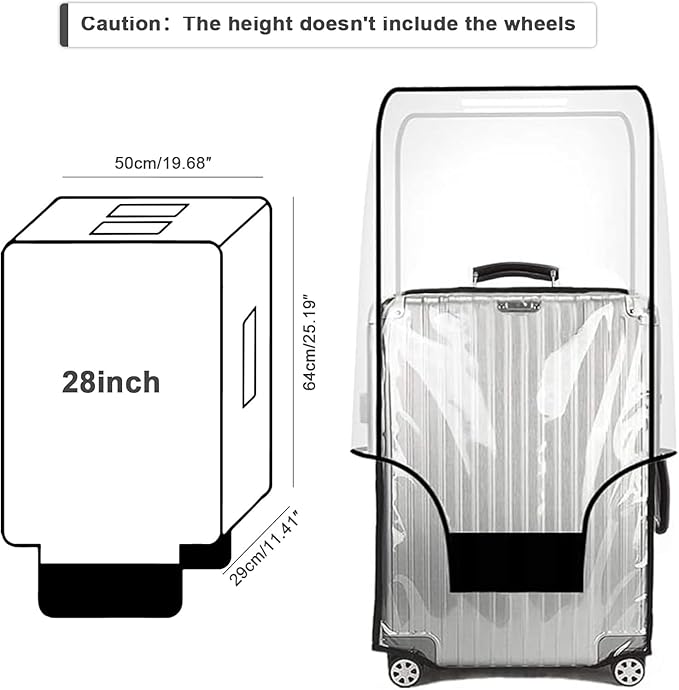 28-inch Luggage Cover Protector Clear PVC Waterproof Suitcase Covers, Travel Luggage sleeves protective Tsa Approved