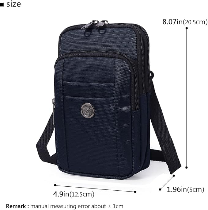 Senient Wolf Waterproof Nylon Multifunctional Phone Crossbody Bag - Small One Shoulder Waist Bag Wallet Travel Passport Case
