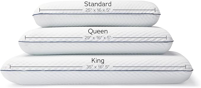 WEEKENDER Gel Memory Foam Pillow - Queen Size - 2-Pack - Medium Plush Feel - Neck & Shoulder Support - For Back, Side, & Stomach Sleepers - Home, Hotel, & Hospital Essentials