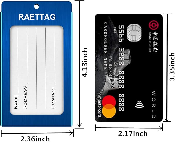 Luggage Tags Metal Suitcase Tags Travel Bag ID Identifier Luggage Tag (Blue 6-Pack)