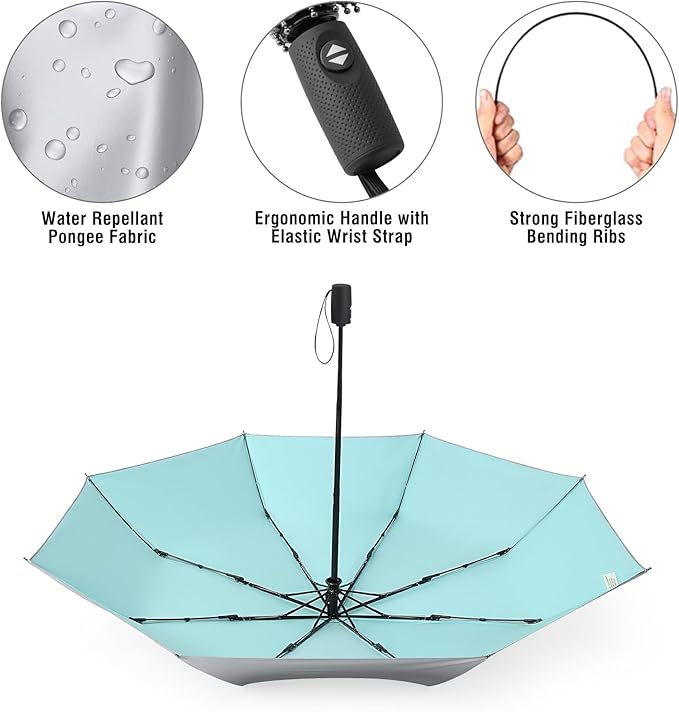 G4Free UPF 50+ UV Protection Large Travel Umbrella 42/46 Inch Auto Open Close Windproof Sun Blocking Umbrella