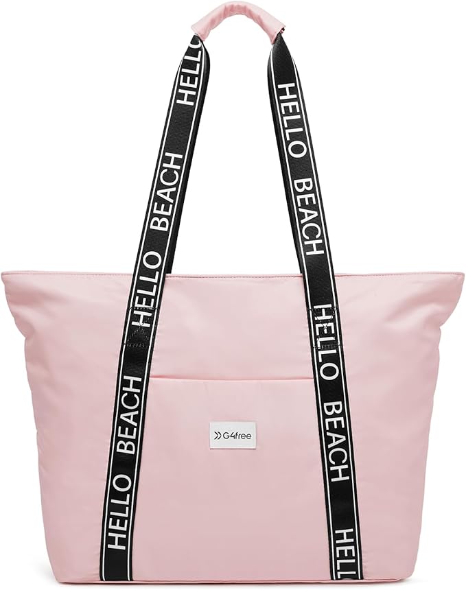G4Free Beach Bag, Waterproof Beach Bags for Women, Personalized Strap Tote Bag for Women Birthday Gifts