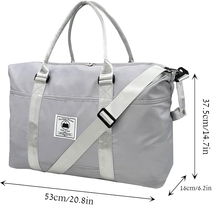 Travel Duffle Bag, Waterproof Sport Tote Gym Bag for Women Men, Overnight Weekender Carry On Bag with Wet Pocket