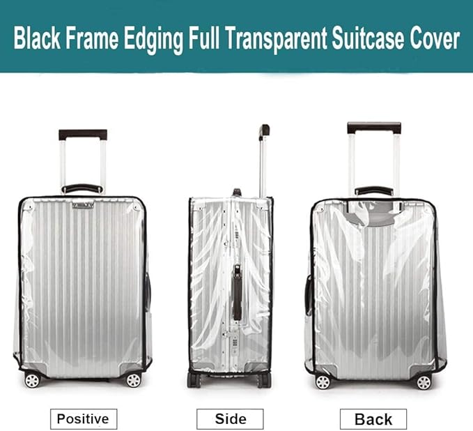 Suitcase Cover for 24" Luggage TSA Approved Clear PVC Thickened Protective Sleeve Cover for Wheeled Luggage Waterproof
