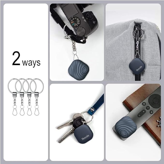 Findhting Key Finder Tag - Bluetooth Tracker Item Locator with Key Chain - Both iOS and Android Compatible for Keys Pet Wallets or Backpacks and Tablets (Blue-One)
