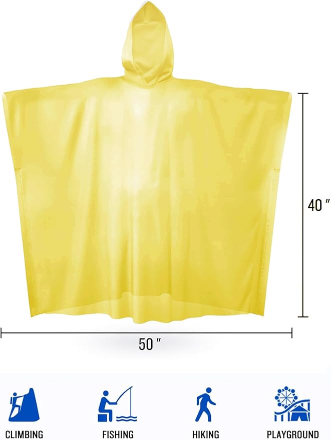SaphiRose Disposable Rain Ponchos Emergency Clear Poncho