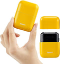 Mini Steel Electric Foil Shavers for Men: Upgraded Mini Electric Razor– Portable Travel Shaver with IPX7 Waterproof, Ultra-Long BatteryLife, and Triple Blade Technology Mini Razor (Sunburst Yellow)