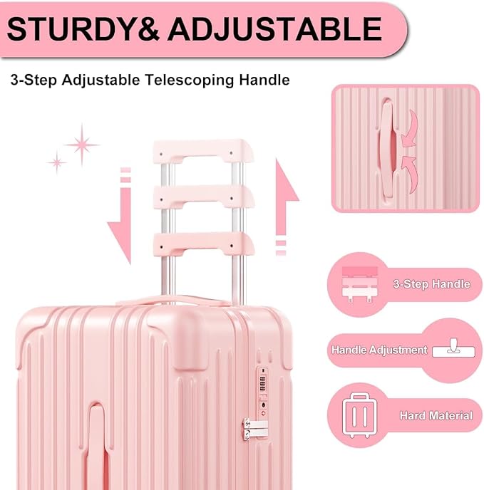 Krute 28 inch Luggage with Spinner Wheels Checked Suitcases with USB Port and Cup Holder TSA Lock PC+ABS Hardside Luggages