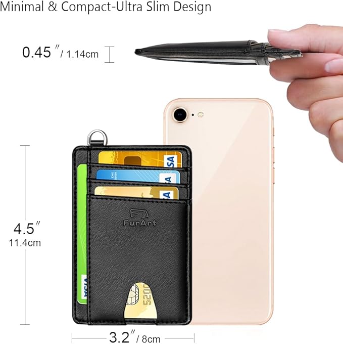FurArt Slim Minimalist Wallet, Front Pocket Wallets, RFID Blocking, Credit Card Holder for Men & Women