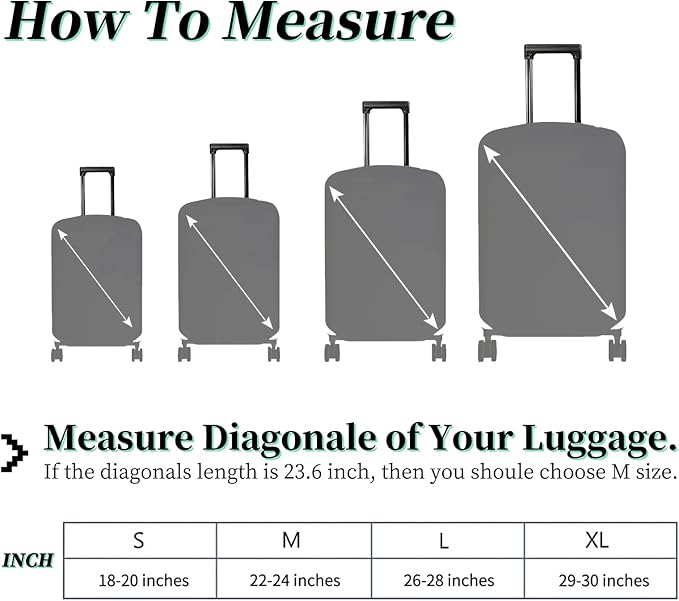 Luggage Cover Suitcase Protector + Tag, Hummingbirds Travel Cover for 22-24 inch Luggage (M), Concealed Zipper, Washable, Elastic, Dustproof, Anti-Scratch