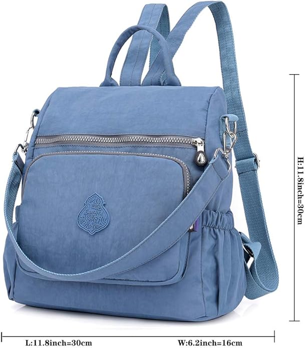 MINTEGRA Women Shoulder Backpack Multi-Pocket Nylon Purse Large Capacity Waterproof Casual Daypack