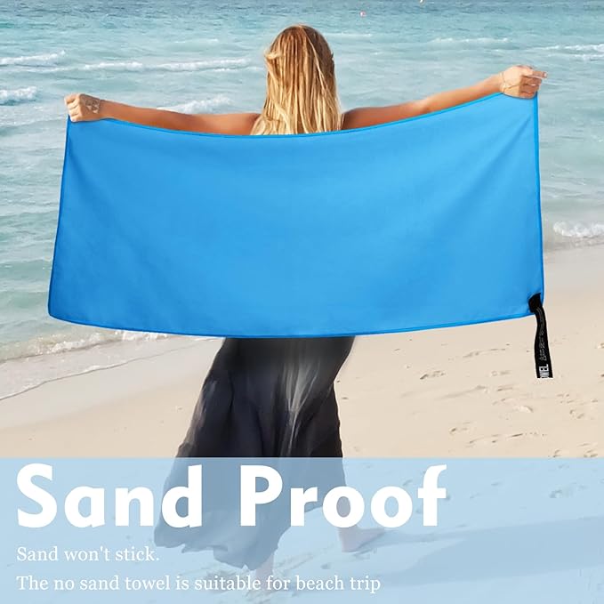 Microfiber Travel Towel, Soft Lightweight Quick Dry Towel, Super Absorbent Compact Travel & Sports & Beach Towels for Camping, Backpack, Gym, Swimming, Yoga, Hiking (M:20"×40" -Blue)