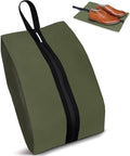 Shoe Bags for Travel Waterproof Odor Absorbing Lightweight Golf Soccer Shoe Storage Organizer Pouch with Smooth Zipper and Handle, Portable Travel Essentials (Dark Green, 1-Pack)