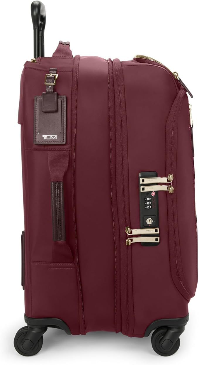 TUMI - Voyageur Leger 4 Wheeled Luggage - Women's Lightweight and Spacious, Sleek Silhouette, Durable Premium Suitcase - 21.8" International Expandable Carry-On, Wine