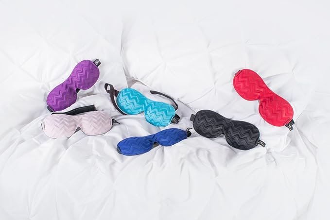 Bucky Ultralight Travel & Sleep Chevron Eye Mask, Violet, One Size