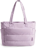 BAGSMART Tote Bag for Women, Lightweight Puffy Tote Bag with Compartments Shoulder Bag Handbag for Travel, Work, Gym,