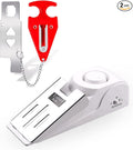 KERUI Door Stop Alarm & Portable Door Lock, Dual Protection Security Door Stopper Wedge Alarm with 3 Levels Sensitivity, Door Security Devices for Travel Hotel Home Apartment (2 Pack)