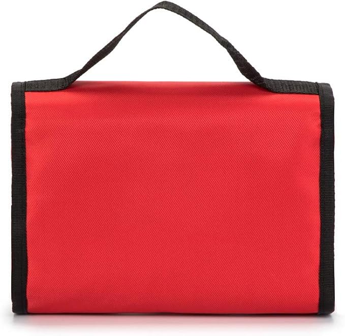 First Aid Bag Tote Empty Small First Aid Kit Bag Outdoor Travel Rescue Pouch First Responder Medicine Bag Pocket Container for Car Home Office Sport Outdoors (Red Foldable)