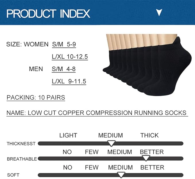 Iseasoo Copper Compression Socks for Men & Women – Plantar Fasciitis Relief, Ankle Support & Circulation – Running & Recovery
