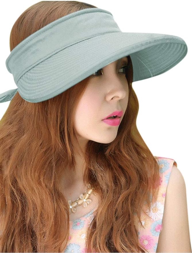 HINDAWI Sun Hats for Women with UV Protection Wide Brim Sun Hat Visor Summer Beach Outdoor Foldable Womens Cap