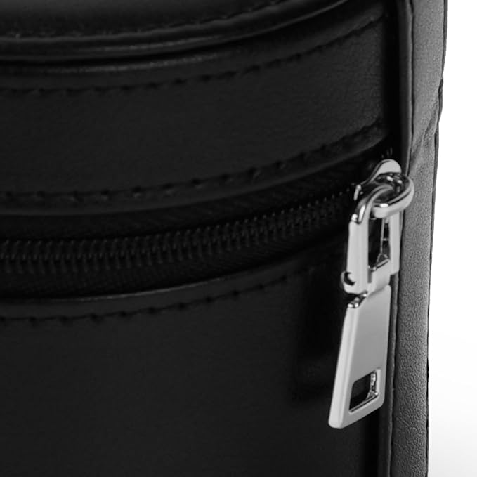 Oirlv Luxury Leather Watch Travel Case Single Watch Case with Removable Pillow(Black)