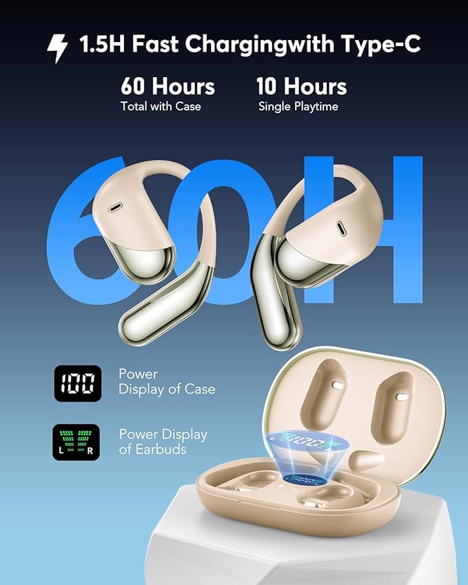 AI Translator Earbuds Real-Time 144 Languages & Accents, 3-in-1 Open Ear Wireless Bluetooth Earbuds with Charging Case,Translation Device for Travel Business Learning Compatible with iOS and Android