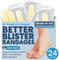 Dr. Frederick's Original Better Blister Bandages - 24 ct - Healing Blister Pads - Grab-N-Go - Water Resistant - 40% More Cushioning - Hydrocolloid - Feet, Toe, & Heel Blister Prevention - Spot Pack
