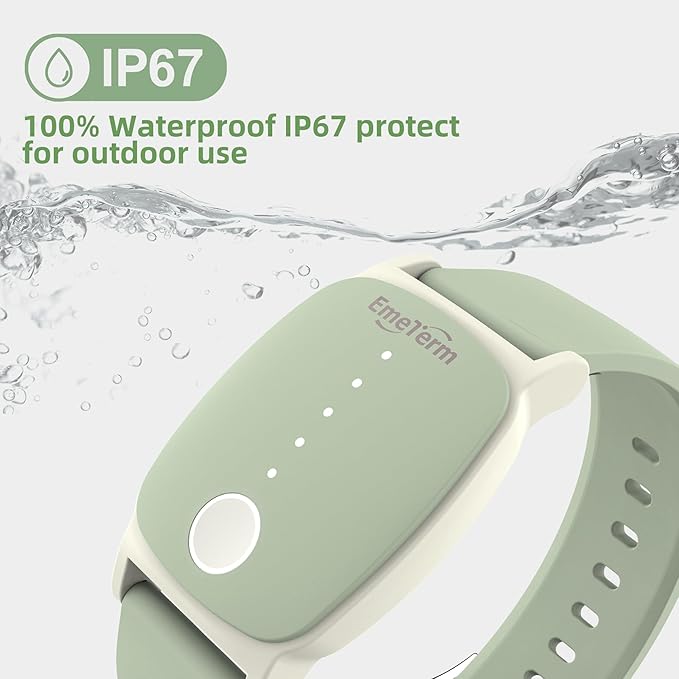 EmeTerm Explore FDA-Cleared Anti-Nausea Wristband IP67 Waterproof Morning Motion Sickness Relief Band Rechargeable Classic Strap Design Drug Free Non-drowsy Without Side Effects Mint Green