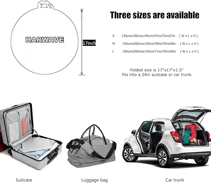 Mosquito Net for Bed, Folded Size 12 inch Portable Camping Travel Mosquito Net, Pop Up Mosquito Tent with Double Entry for King Queen Size Bed (Folded 17 Inch, 59"x79"x59")