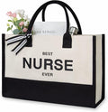 TOPDesign Embroidery Canvas Tote Bag for Women, Appreciation Gifts for Female Nurses, Nicu, Practitioner, Personalized Present Bag, Ideal for Beach, Holiday