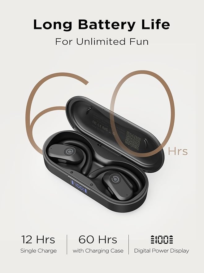 CXK AI Translation Earbuds Real Time 134 Languages 60H Playtime Translator Ear Buds Audifonos Traductores Inglés Español Wireless Earphones Bluetooth Headphones for Travel Business Learning Black