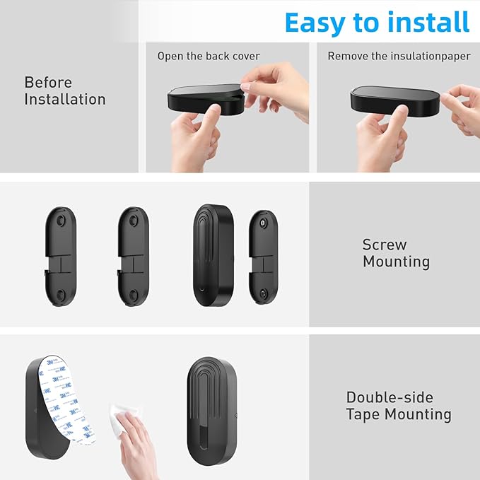 Door Sensor Chime When Door Opens, Door Entry Chime for Business/Home/Office/Store,500 FT Range,26 Chimes 5 Adjustable Volume Door Ringer Alert Black