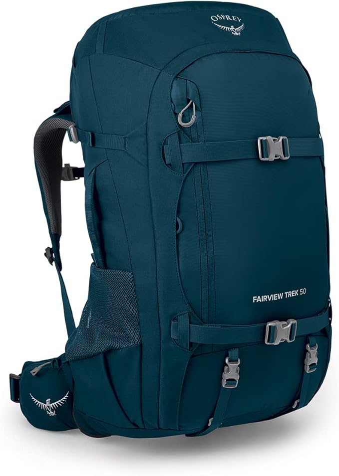 Osprey Fairview Trek 50L Women's Travel Backpack, Night Jungle Blue