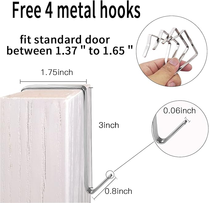 Extra Large Hanging Crystal Clear Over Door Shoe Organizer, Closet Shoe Rack with 12+6 Pockets, 8 Hooks, Grey (59"x 21.6")