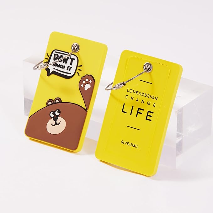 2PCS 2303 Bright Silicone Luggage tag (Yellow)