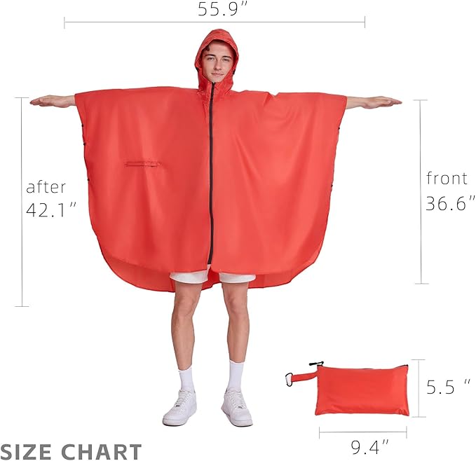 Cloak raincoat Unisex poncho Adult hooded men and women with pockets Mountaineering hiking rainstorm prevention
