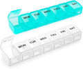 Small Pill Organizer 2 Times a Day, 2 Pack 7 Day Pill Box 1 Time a Day, Travel Friendly Day Night Vitamin Organizer, Weekly AM PM Pill Case Container