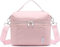 NOL Natural Organic Lifestyle Insulated Lunch Bags for Women Cooler Bag Lightweight Nylon Waterproof Lunch Box For Work (Medium, Pink)