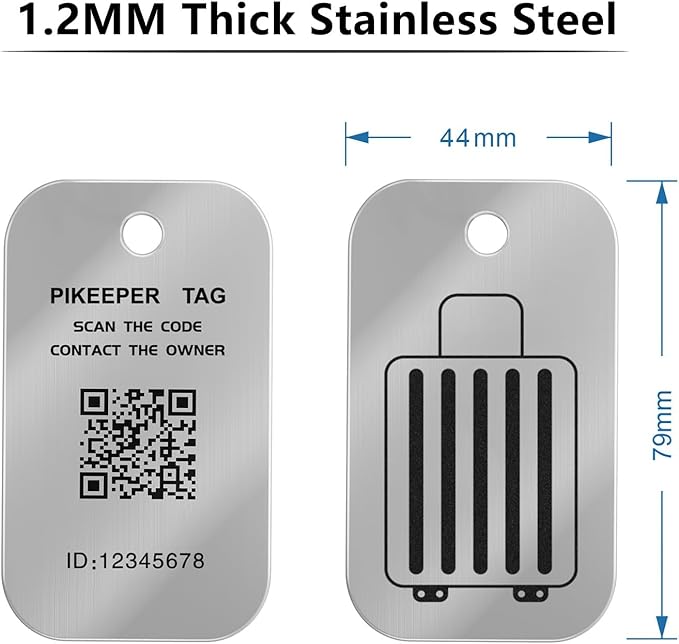 Smart Luggage Tags for Suitcases - Waterproof QR Code Bag Tags with Location Notification When Scanned, Self-Modifiable Info, Durable & Personalized Backpack Travel ID Tags